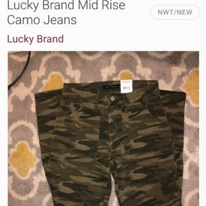 Lucky Brand Camo dungarees size 8/29